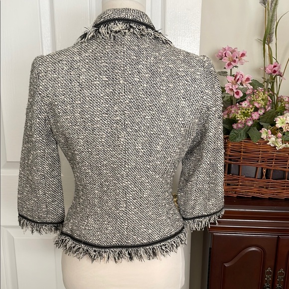 NWOT Vintage Carmen Marco Valvo Women's Black and White Tweed Jacket - Picture 4 of 15